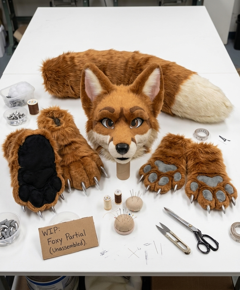 Fox fursuit work in progress
