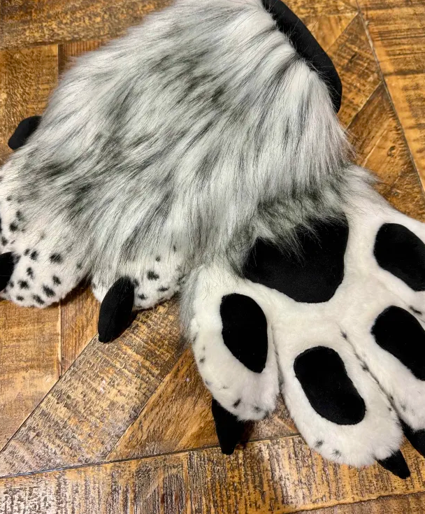 Grey and white custom handpaws